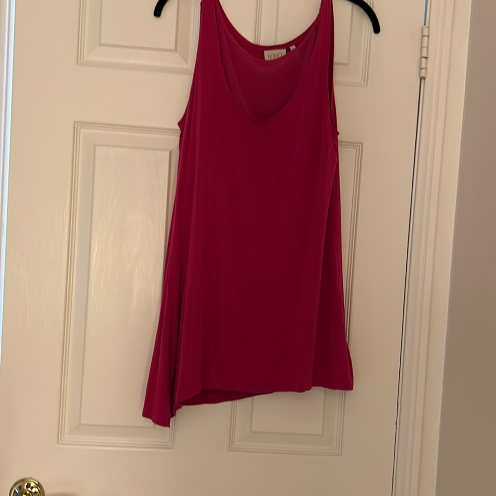 Hot pink sleeveless blouse